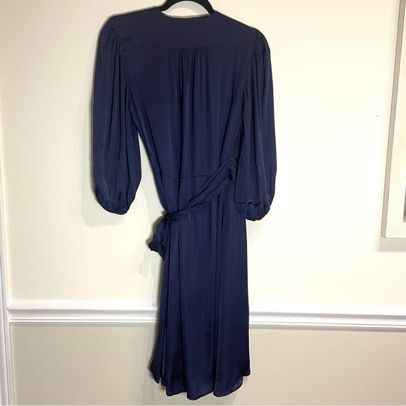 Soaked in Luxury SLEline Wrap Dress in Night Sky Navy Size Small - Picture 7 of 9